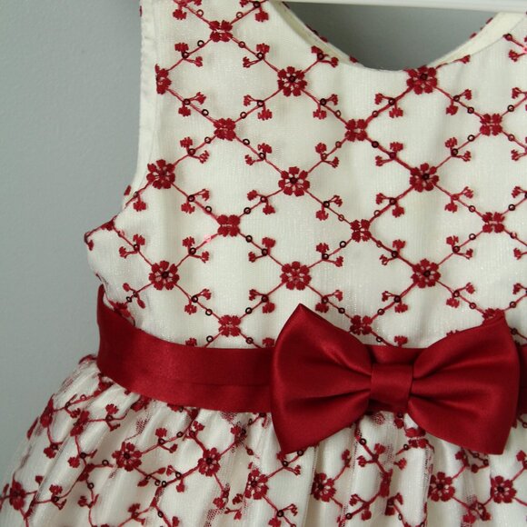 American Princess Size 4T Burgundy On Organza Dress - Picture 2 of 3